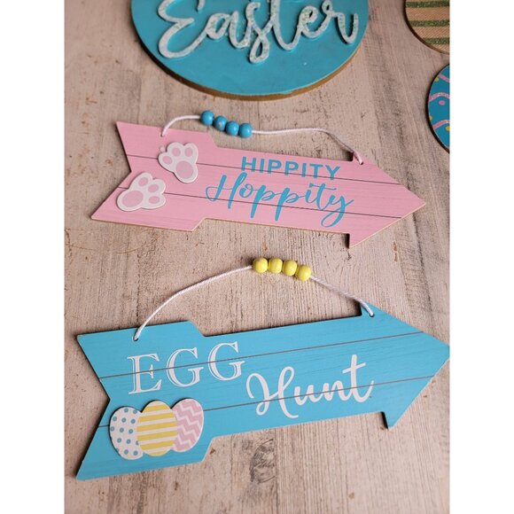 Happy Easter Variety sign set bunny egg hunt rabbit set unique decor - Picture 2 of 8